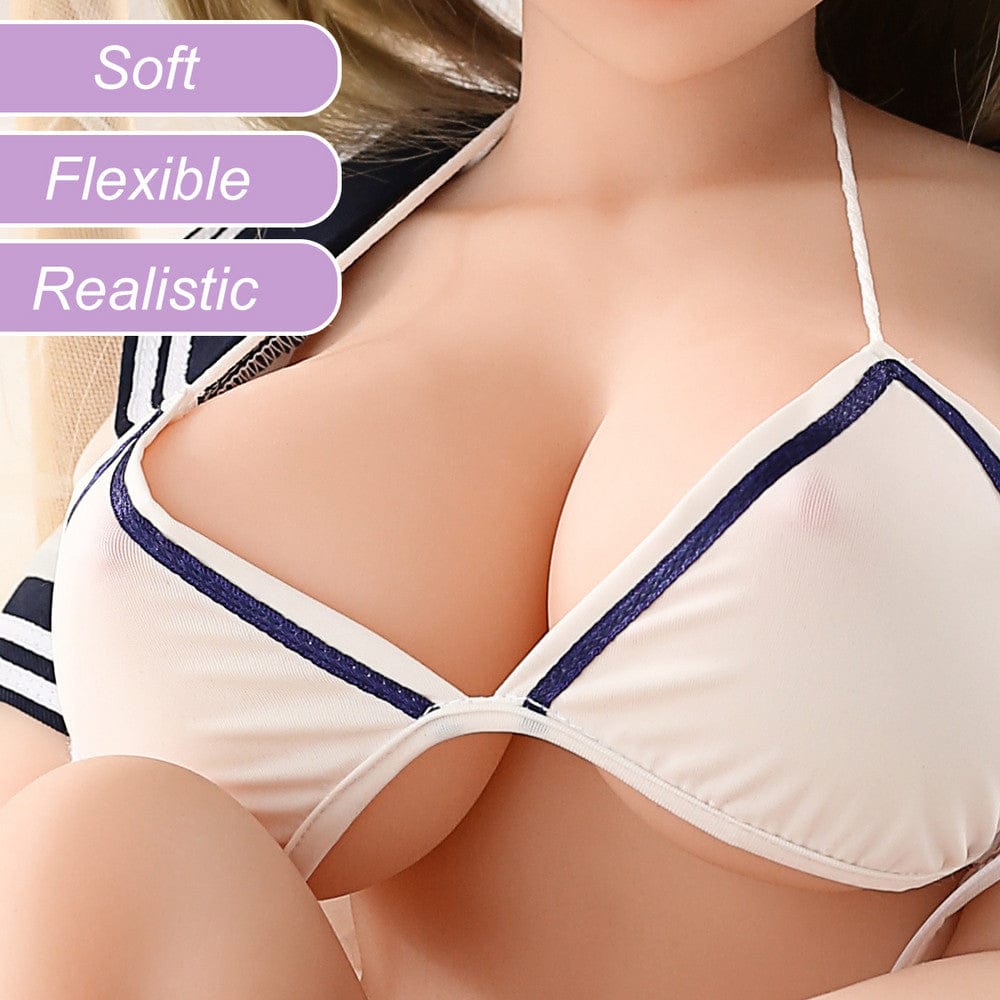 Full Body Life Size Adult Sex Toys Real TPE Sex Doll Breast for Men w/ Head Wig - secretera