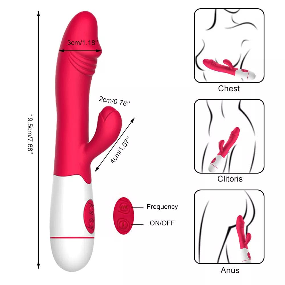 Rabbit Vibrator G-spot Dildo Vibe Waterproof Massager Sex Toy for Women Female