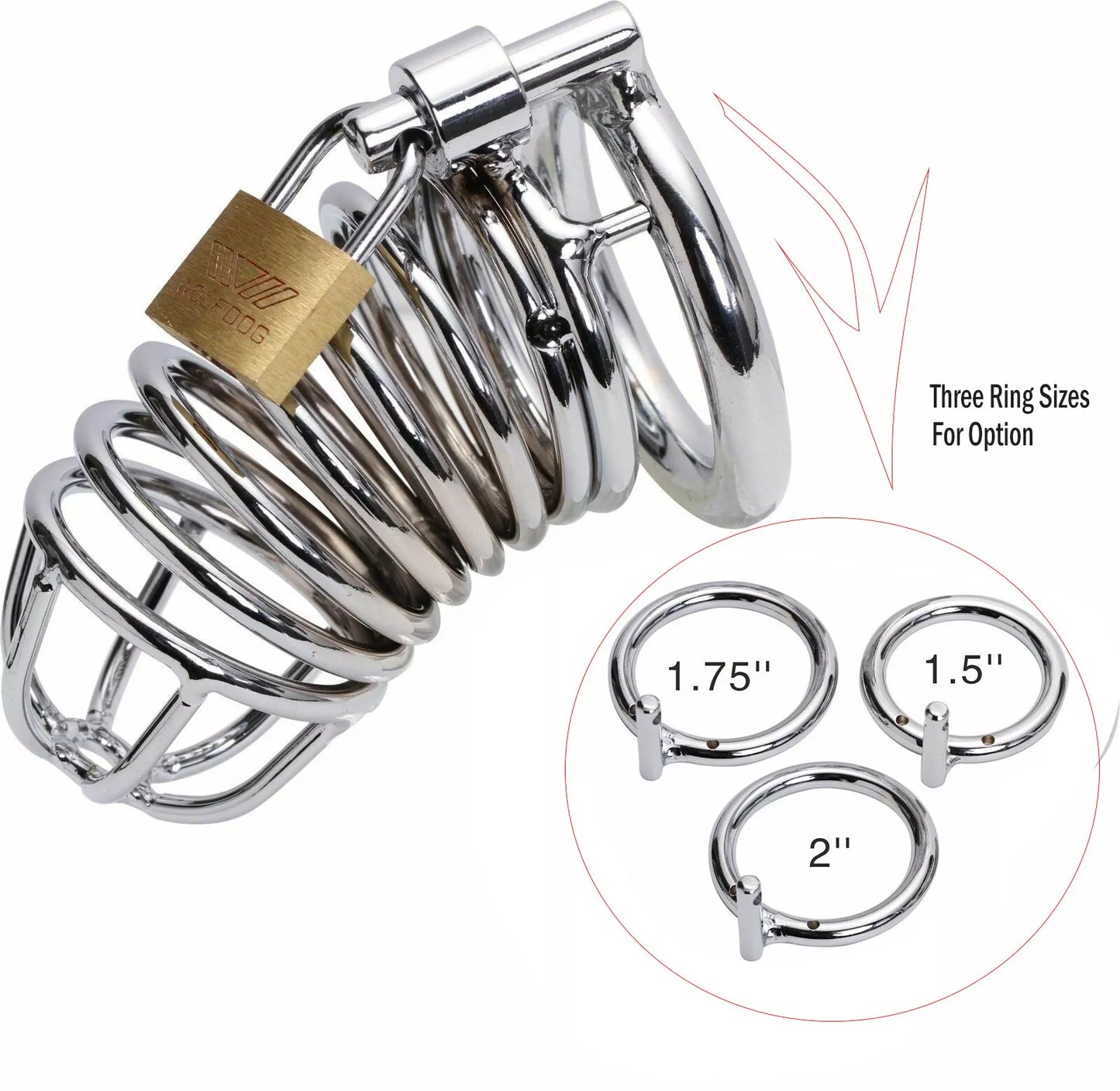 Penis Cock Cage Chastity Device Male Men Cock Lock Trainer Stainless Steel