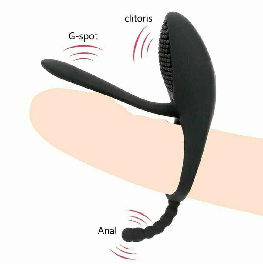 Vibrating Cock Ring Penis Anal Vagina Vibrator Clitoris Stimulate Sex Toy 7 Mode - Yourlovelychoices