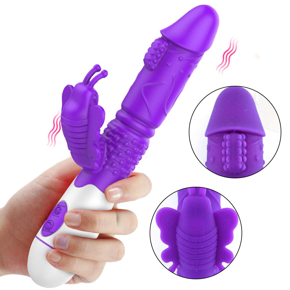 Stong Vibrating Rampant Rabbit Vibrator G Spot Clitoral Massger Dildo Sex Toys - secretera