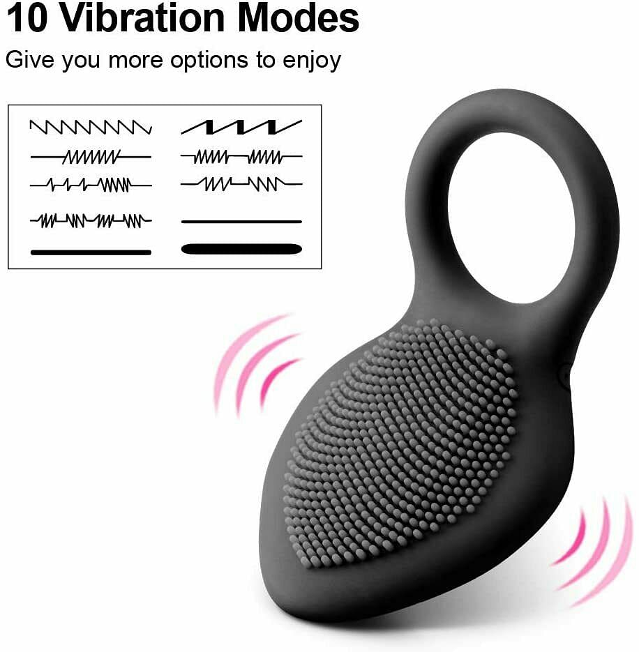 10 Speed Vibrating Cock Ring Penis Dildo Vibrator Sex Toy Men Couples Trainer - Yourlovelychoices