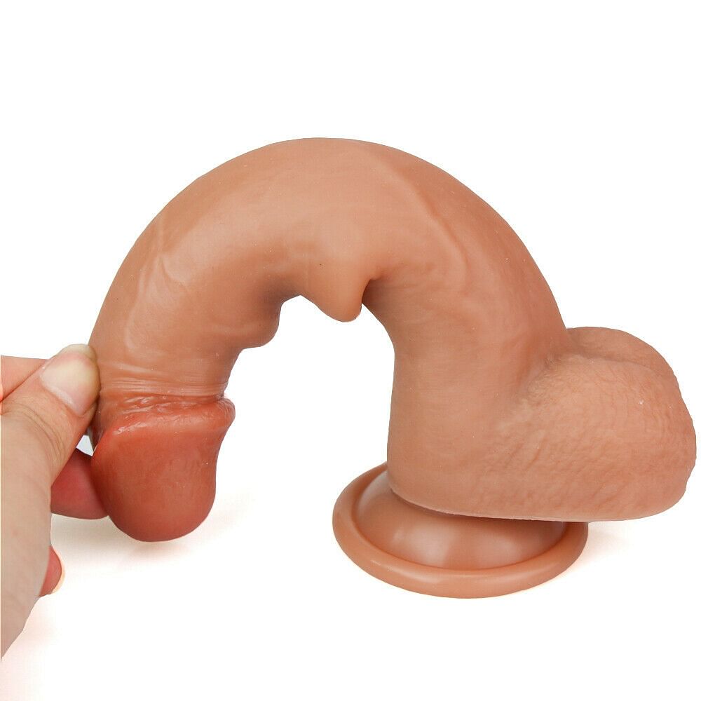 XXXL Foreskin King Cock Realistic Dildo Dong Penis Sex Toys Strap On Suction 8" - Yourlovelychoices