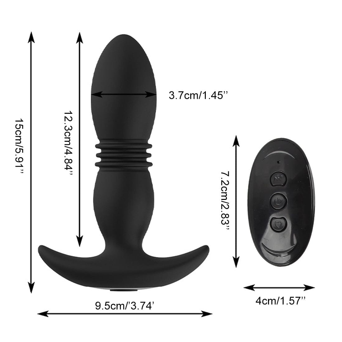 Vibrating Thrusting Prostate Massager Dildo Vibrator Sex Toys Anal Plug Silicone - secretera