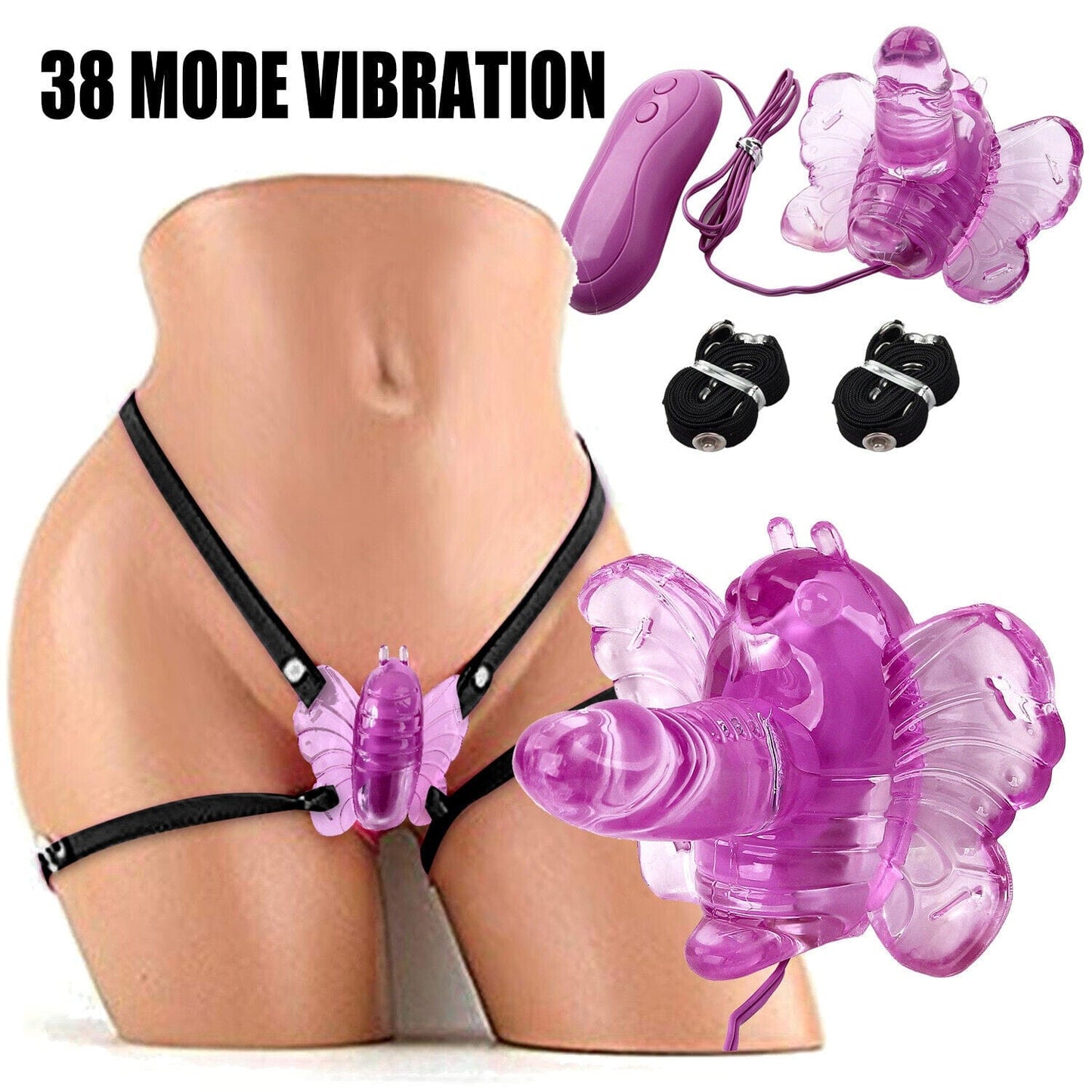 Wearable Butterfly Penis Vibrator Strap on Dildo Massager for Adult Sex Toys - secretera