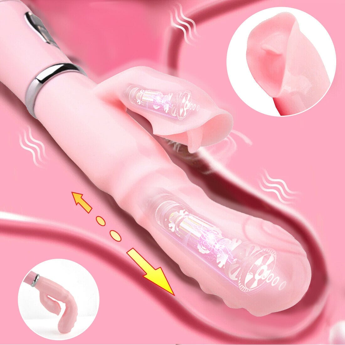 Wand Rabbit Vibrator Dildo Vagina Vibrating Masturbation 12 Speed Stimulator - secretera