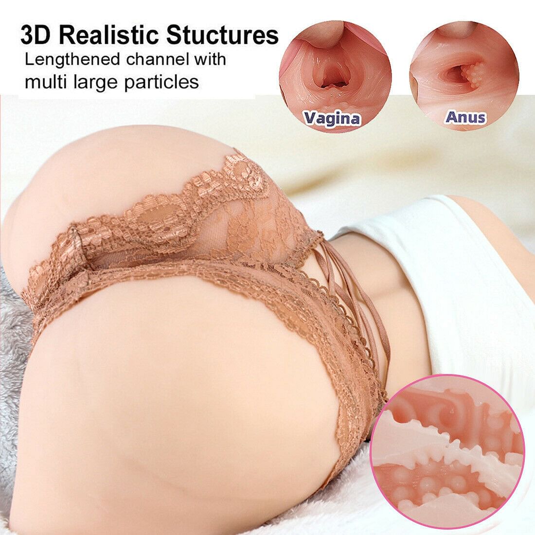 Male Masturbator Realistic Vagina Anal Pussy Ass Real Feel Love Doll Sex Toys - Yourlovelychoices