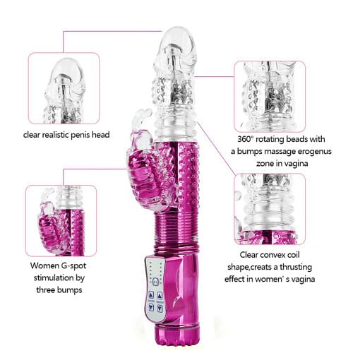 Rabbit Vibrator 10 Inch G Spot Adult Sex Toy 36 Speed Dildo Rechargeable Masturbator Vibrating - yourlovelychoices